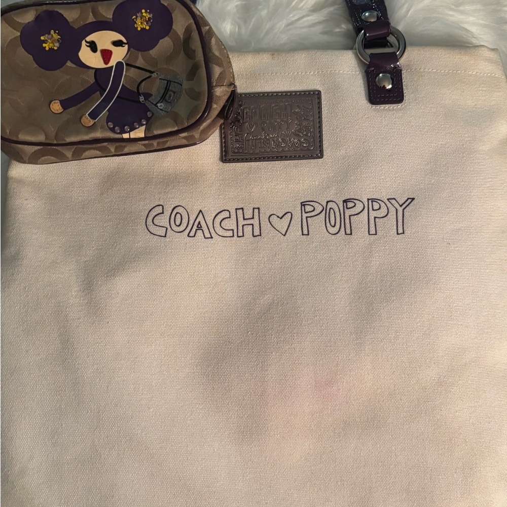Coach poppy Purple and Cream Tote Bag - Picture 7 of 7